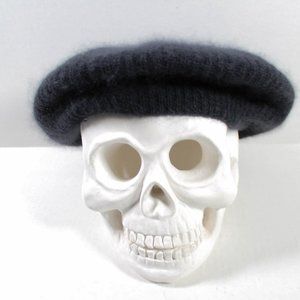 Aris Black Fuzzy Beret Hat